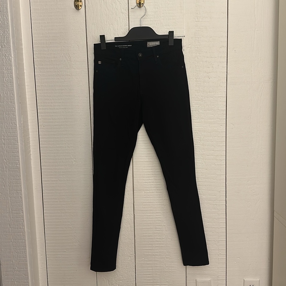 AG Farrah High Rise Skinny Ankle Crop Jeans Black Contour 360 sz 26!